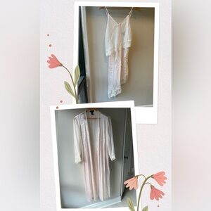 Vintage Jones New York pale pink robe & nightgown set